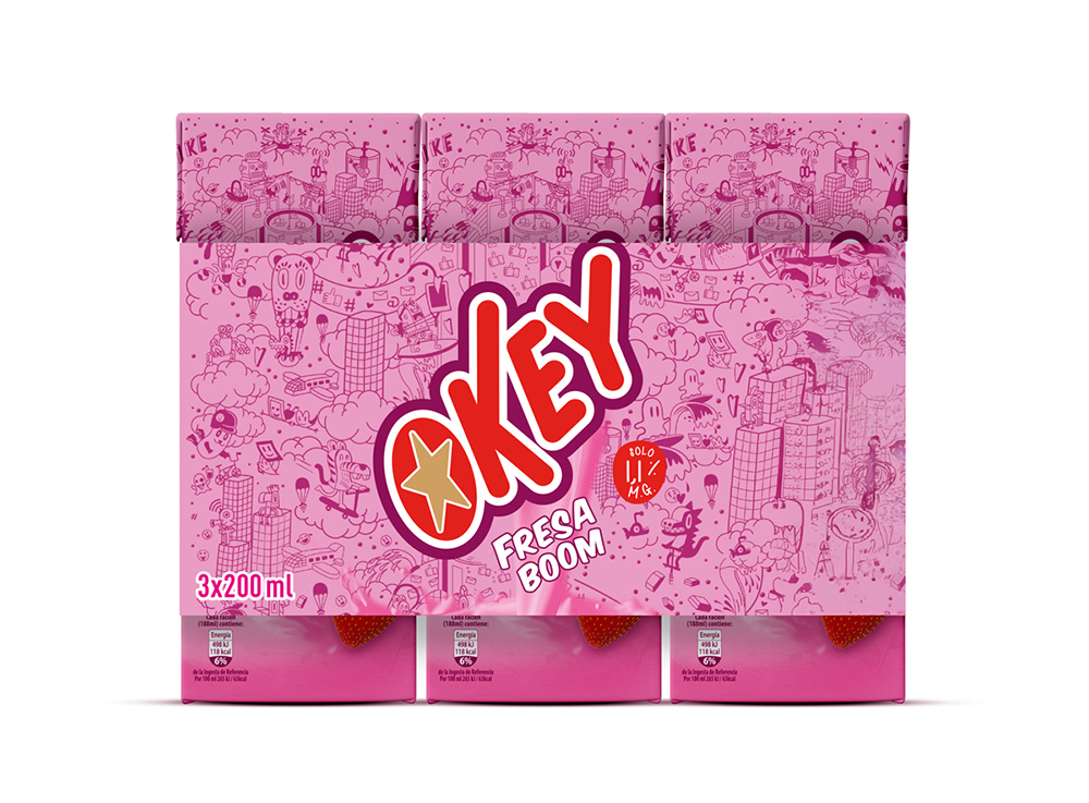 3D Packx3 Okey Strawberry